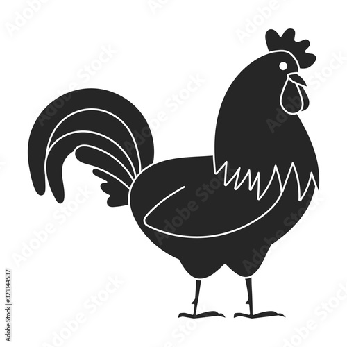 Cock of animal vector icon.Black,simple vector icon isolated on white background cock of animal.