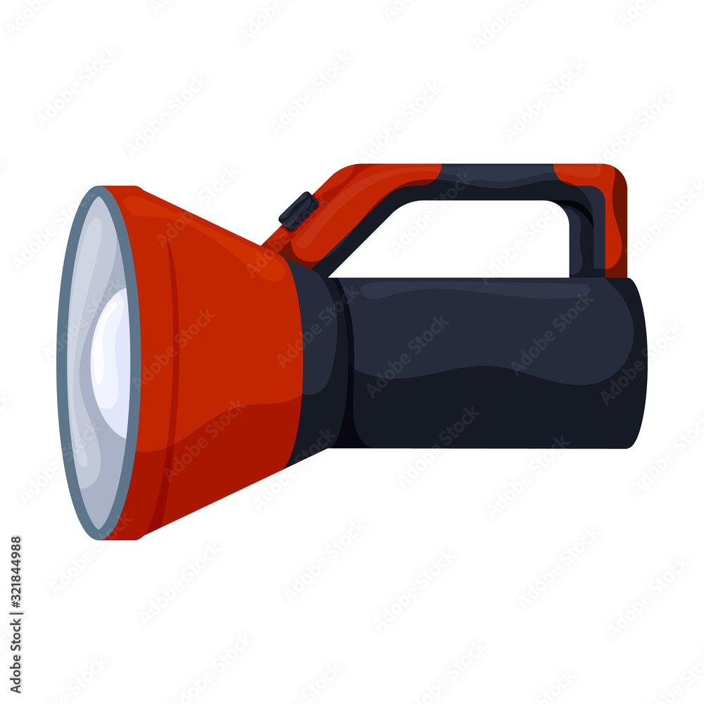 Vektorová grafika „Flashlight vector icon.Cartoon vector icon isolated on  white background flashlight .“ ze služby Stock | Adobe Stock