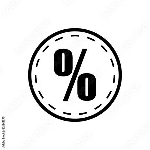 Percent outline icon isolated. Symbol, logo illustration for mobile concept, web design and games.