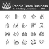People Icon work group Team Vector, Business Person Crowd Symbol Perfect Design Simple Set For Using In Web Site Infographic Report, Line Vector Illustration