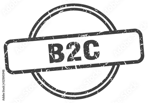 b2c stamp. b2c round vintage grunge sign. b2c