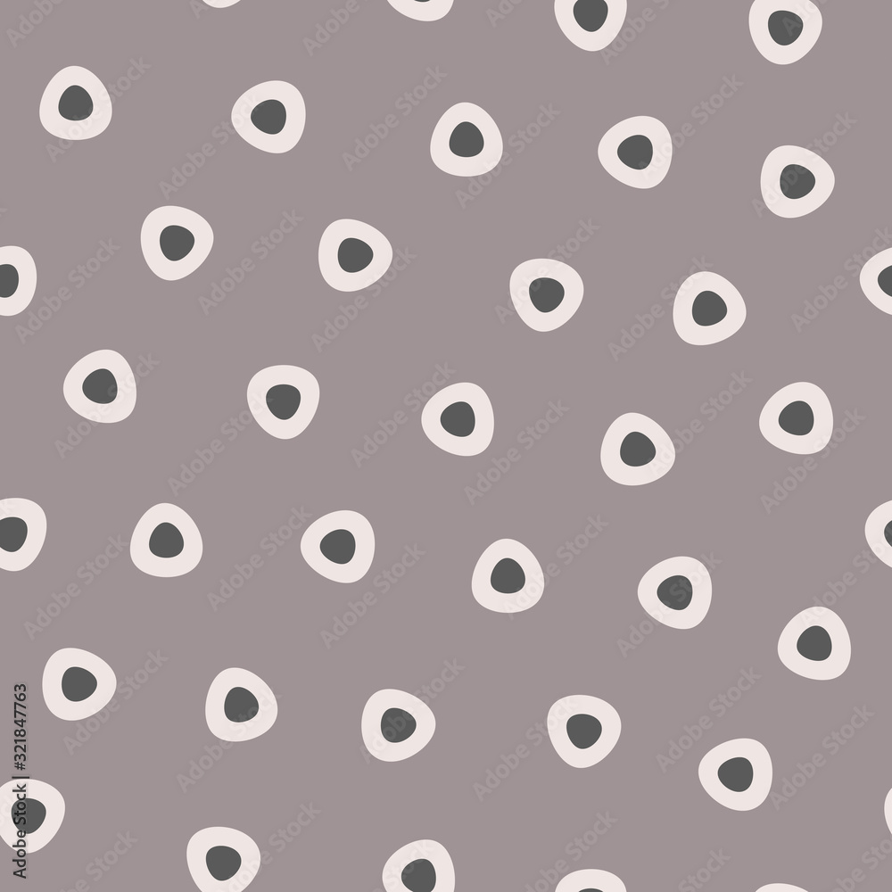 Vector Mosaic Abstract Dots in Warm Gray seamless pattern background.