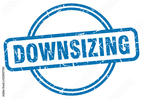 downsizing stamp. downsizing round vintage grunge sign. downsizing