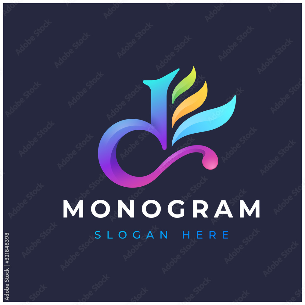 Fototapeta premium D monogram logo design