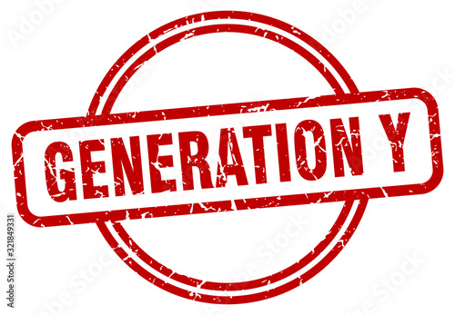 generation y stamp. generation y round vintage grunge sign. generation y