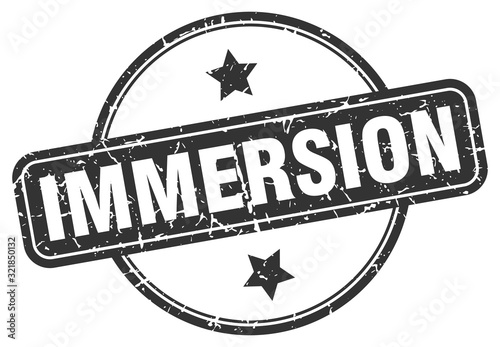 immersion stamp. immersion round vintage grunge sign. immersion