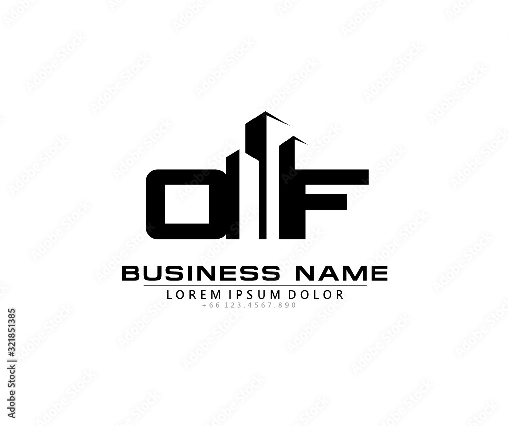 O F OF Initial building logo concept O F OF Initial building logo concept