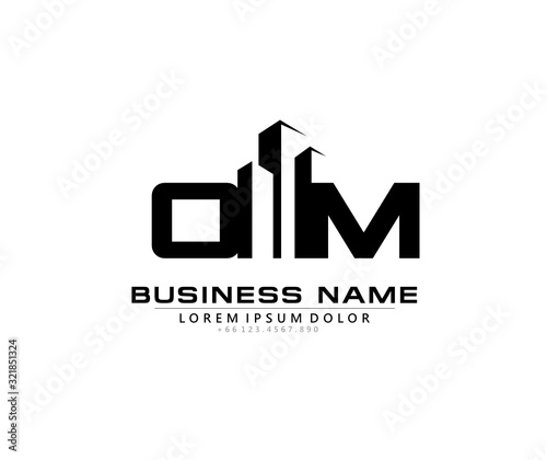 O M OM Initial building logo concept