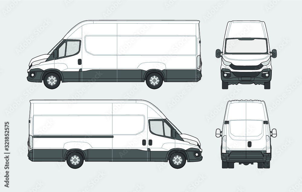 vector illustration of a cargo van