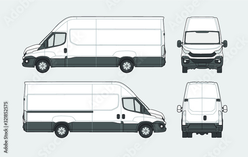 vector illustration of a cargo van photo