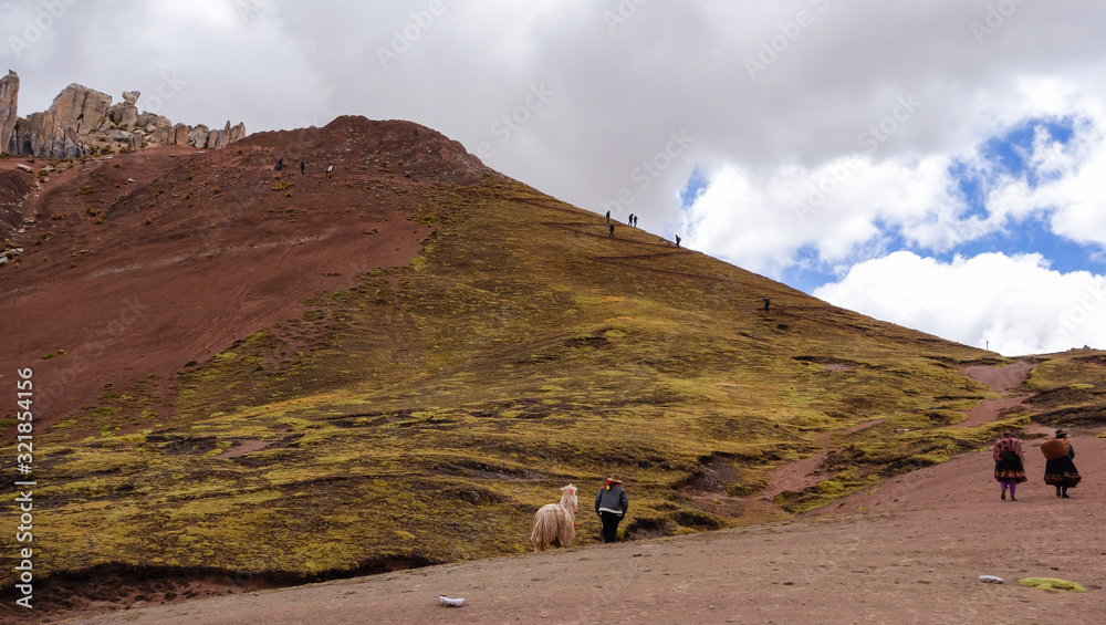 Palccoyo (Palcoyo) rainbow mountains, Cusco/Peru. Colorful landscape in the Andes