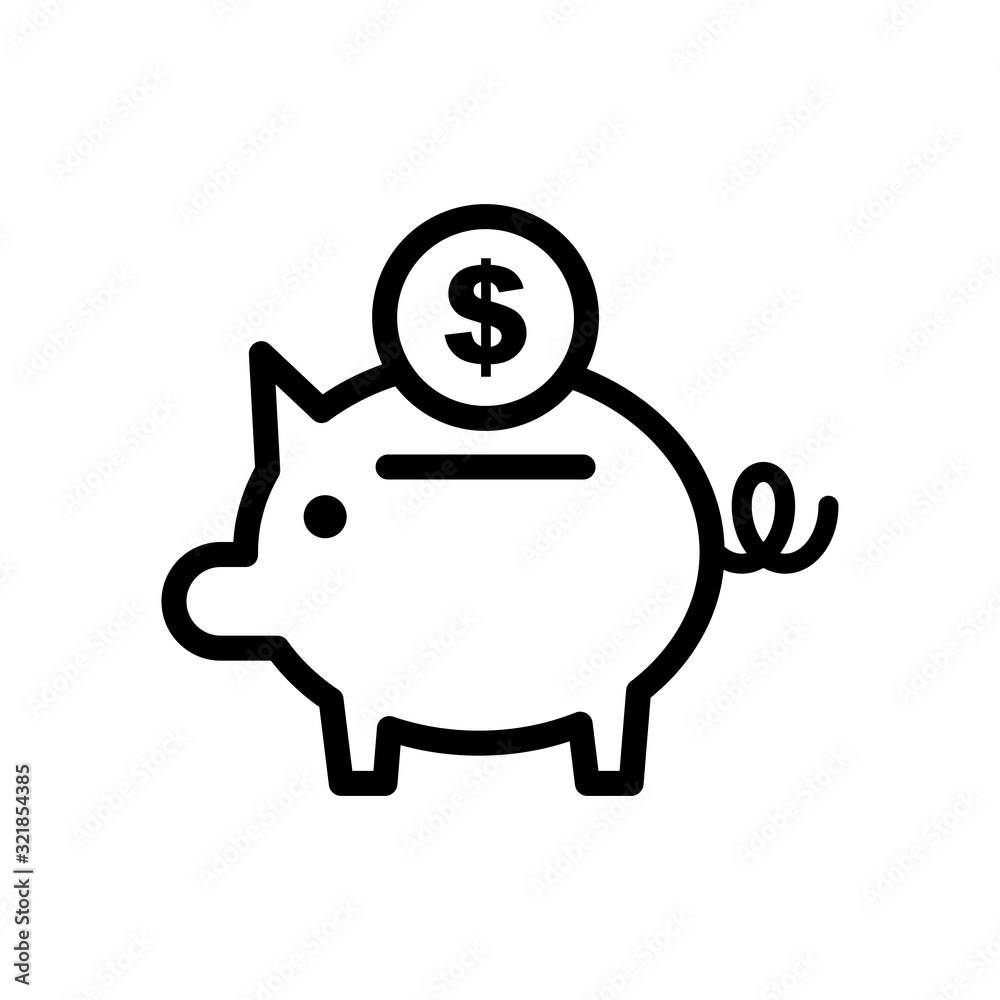 Simple Piggy Bank Icon Vector Design Template Simple Piggy Bank Icon Vector Design Template