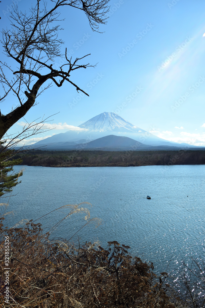 富士　富士山　山梨県精進湖付近の風景