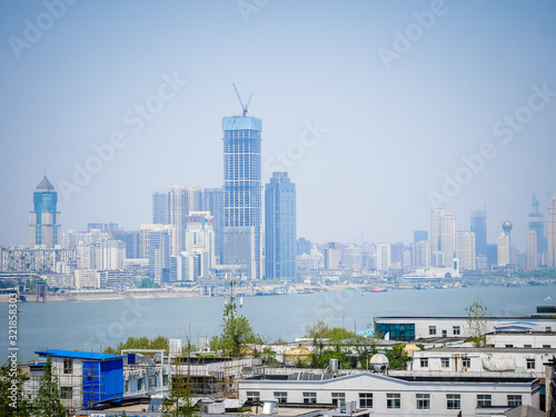 Photography HUBEI,CHINA 6 april 2019 - landscape of Wuhan city,view from Wuhan Yangze great