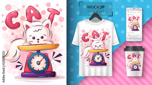 Cute kitty poster and merchandising