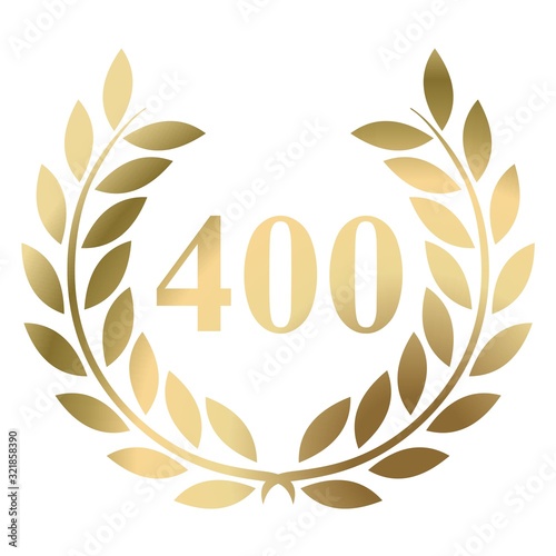 400th birthday gold laurel wreath vector isolated on a white background 