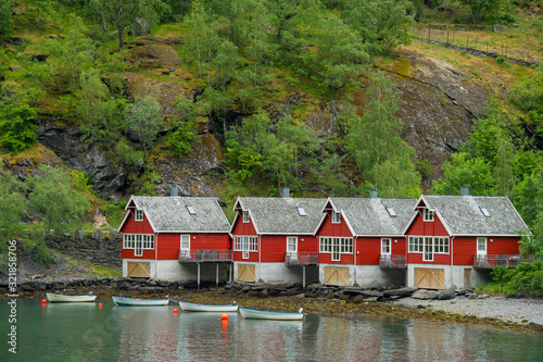 Fisherman's houses in the port of Flam Norway