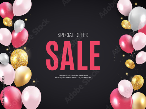Abstract Party Sale Background. Vector Illustration