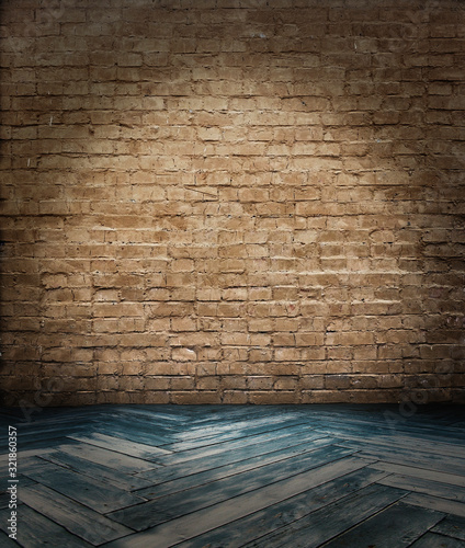 old room with brick wall