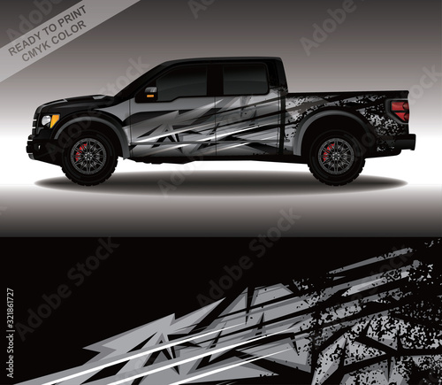 Car wrap decal design vector, custom livery race rally car vehicle sticker and tinting.