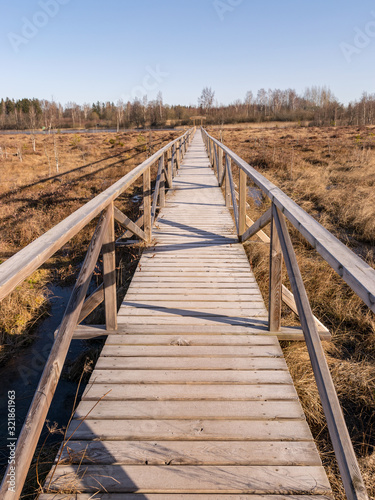 Fototapeta wooden footbridge