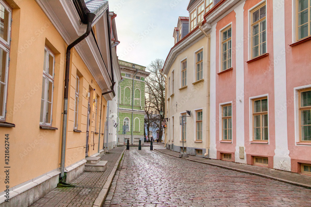 Views on the city streets in Old Town Tallinn