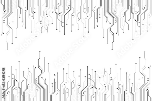 Circuit board structure. Hardware communication concept. Science and technology design. Vector illustration