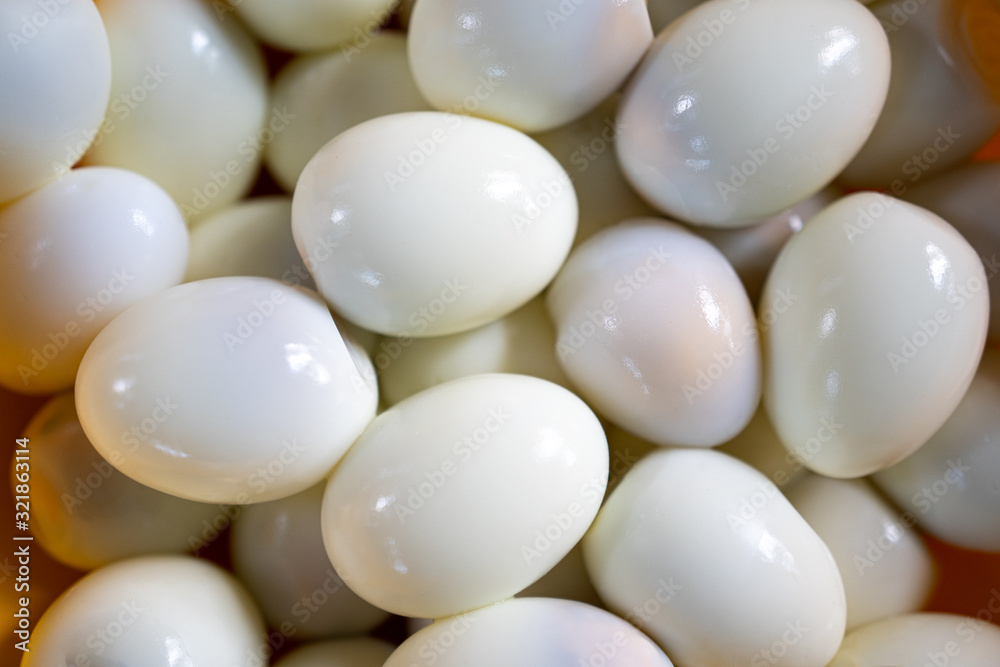 Many boiled eggs for breakfast background. Many boiled eggs for breakfast background.