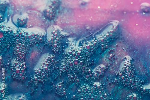 colorful soap foam texture, abstract background, macro view