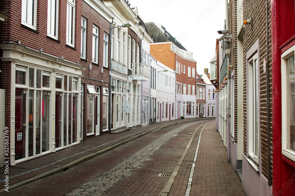 Fototapeta premium Street where prostitution takes place in Groningen Netherlands. The street is called Zuiderdiep
