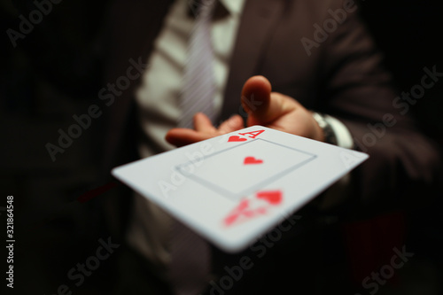 Fotografie Trump in the sleeve, strategy business card game