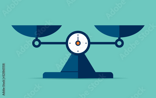 Scales icon in flat style. Libra symbol, balance sign. Vector design element for you project on color background