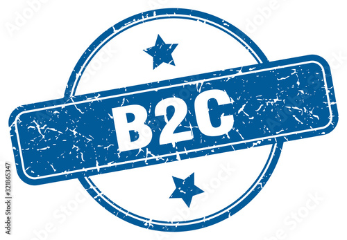 b2c stamp. b2c round vintage grunge sign. b2c