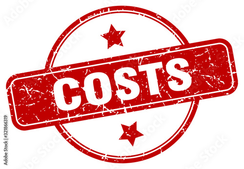 costs stamp. costs round vintage grunge sign. costs
