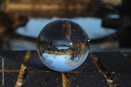 glass ball photos upside down images of nature  photo