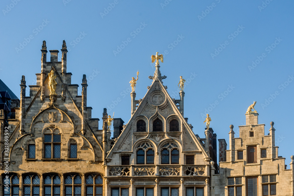 very nice corporate houses. on The Grote Markt, Great Market Square of Antwerp, Belgium