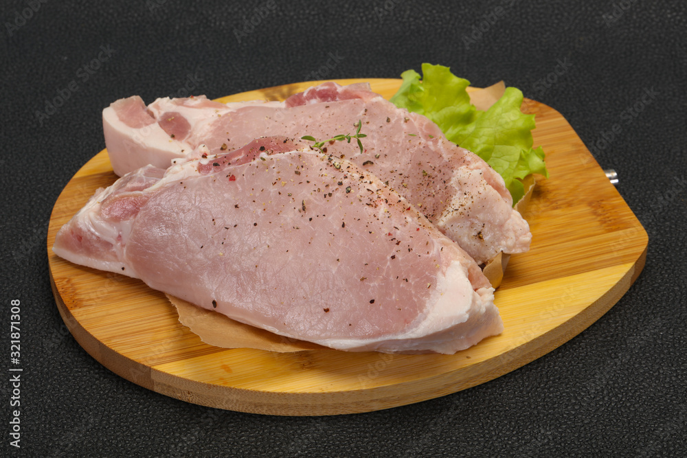 Raw pork meat steak for grill Raw pork meat steak for grill