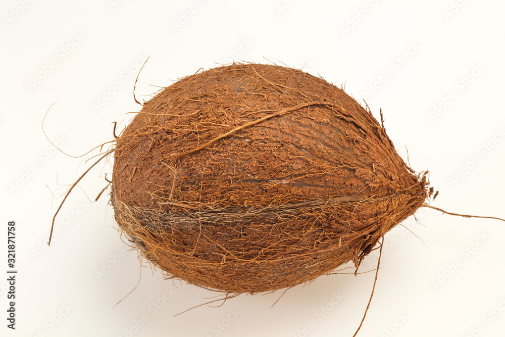 Ripe Coconut isolated on white Ripe Coconut isolated on white