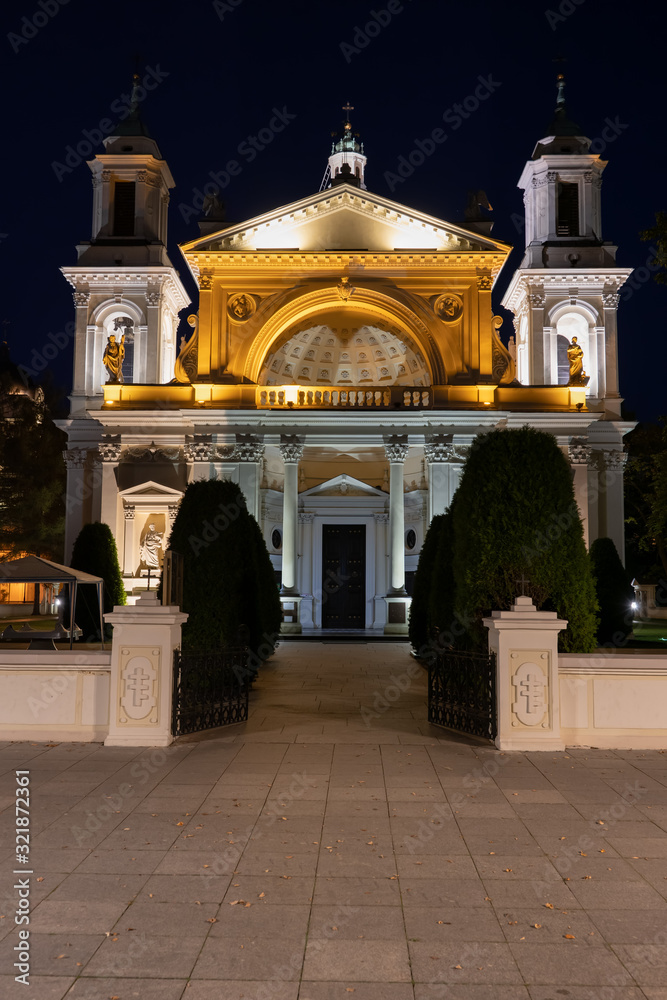 St Anne Church at Night in Wilanow, Warsaw
