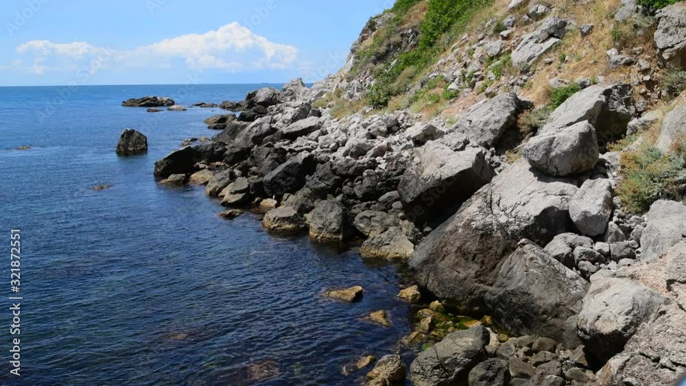 Beautiful seascape with stones on the shore in Crimea Beautiful seascape with stones on the shore in Crimea