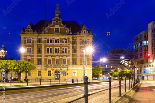Szeged streets in night lights