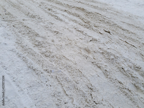 snow road is a mess. snow porridge