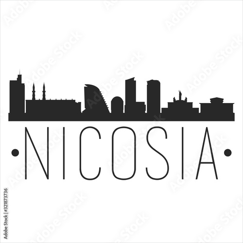 Nicosia Cyprus. City Skyline. Silhouette City. Design Vector. Famous Monuments.