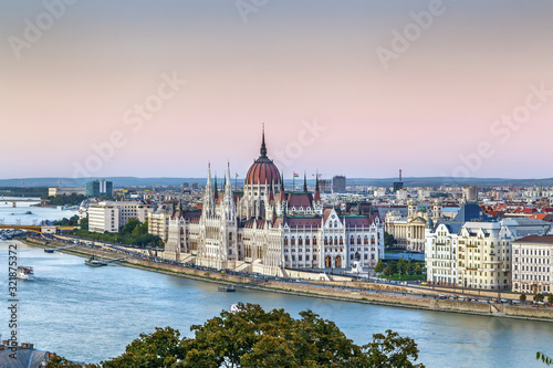 View of Hungarian Parliament Building  Budapest  Hungary