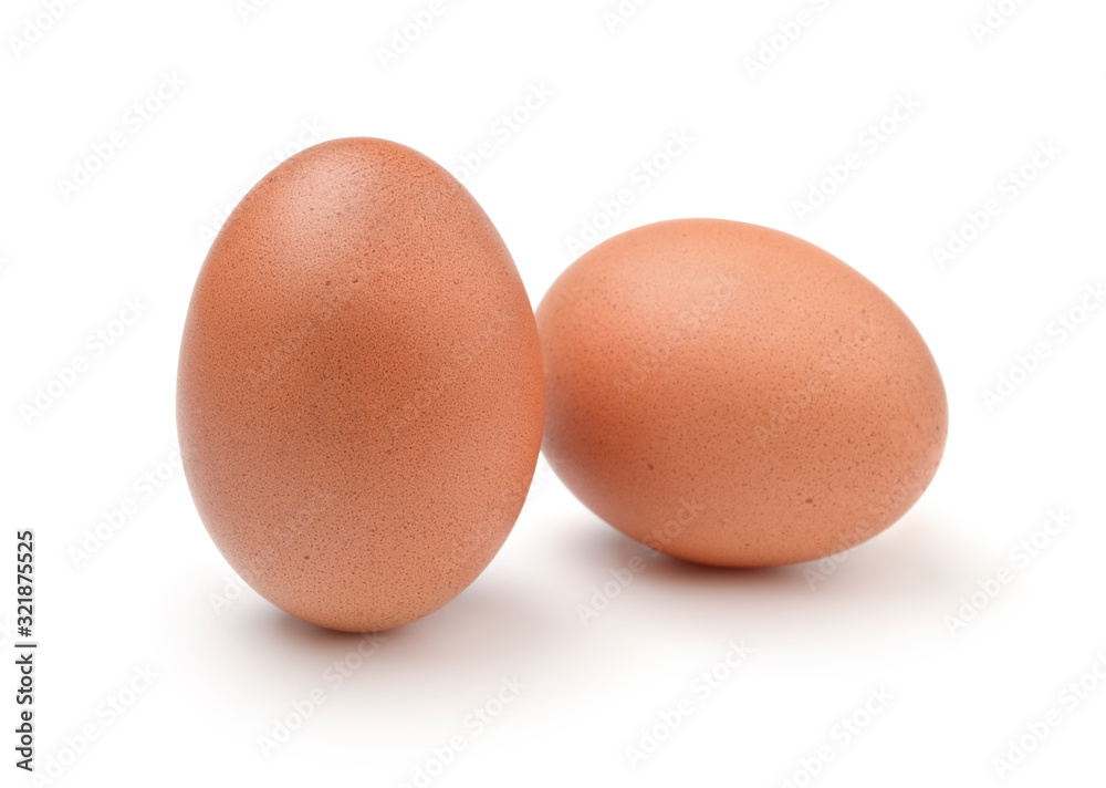 Two fresh chicken eggs isolated on white Two fresh chicken eggs isolated on white