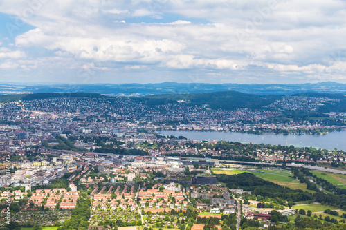 Fototapeta Naklejka Na Ścianę i Meble -  Aerial view of Zurich city