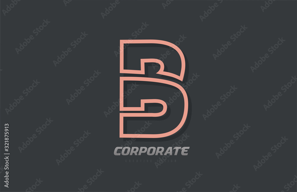 B alphabet letter line company business brown grey logo icon design B alphabet letter line company business brown grey logo icon design