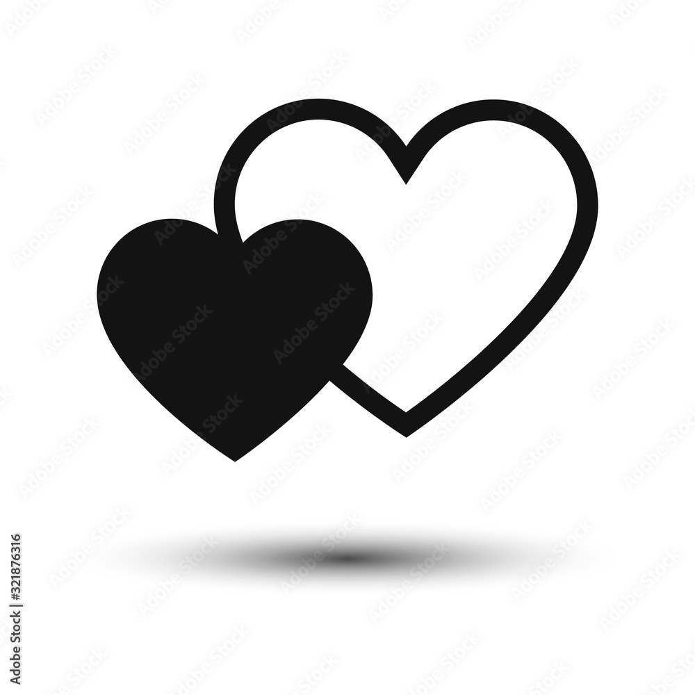 Hearts icon isolated on white background. Vector illustration. Hearts icon isolated on white background. Vector illustration.