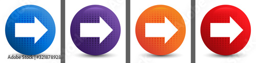 Next icon abstract halftone round button set