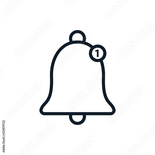 Bell icon vector logo template flat style